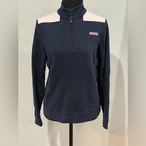 Vineyard Vines Navy and Pink Pullover